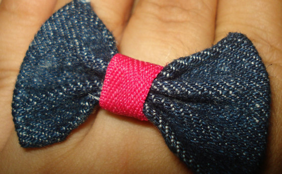 Denim Bow Ring
