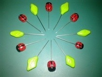 Lady Bird And Leaf Pins