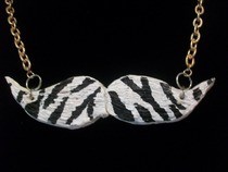 Zebra Moustache Necklace