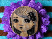 Handmade Wooden Lace Brooch