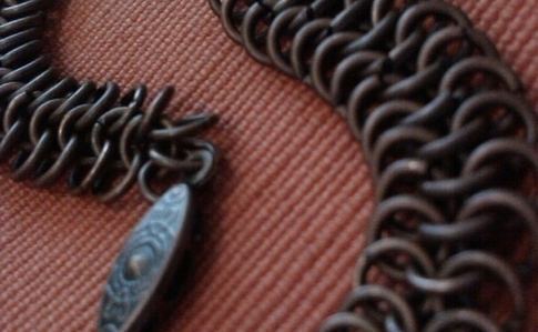 Chunky Antique Copper Chainmaille Bracelet