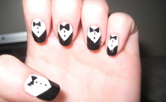 Easy Tuxedo Nails