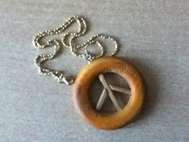 Wooden Peace Pendant