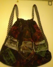Cassette Print Draw String Bag