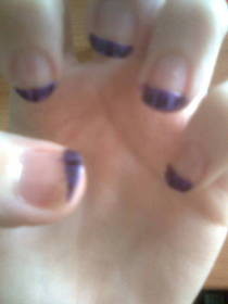Purple Ladybug French Tips :)