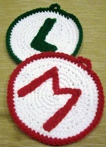 Crocehted Mario And Luigi Emblem Wall Decor