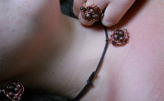 Wire Bird's Nest Jewelry Set