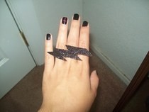 Glitter Lightning Bolt Ring And Earrings