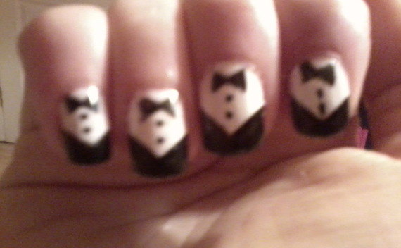 Easy Tuxedo Nails