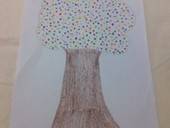 Q Tip Dots Tree Art