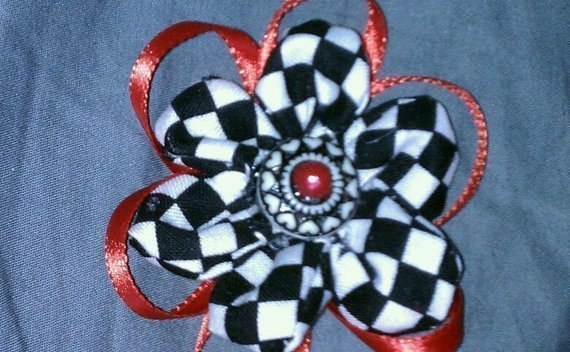 Fabric Flower Hair Bow