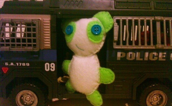 Small Green Panda Plush