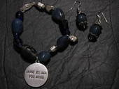 Blue Bling Bracelet With Earrings To Boot!