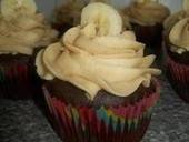 Chocolate Banana Cupcakes With Peanut Butter Frosting.