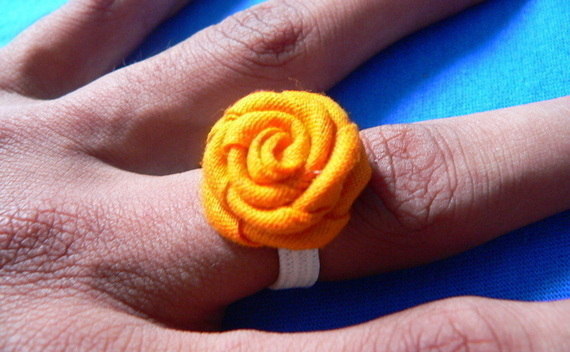 Fabric Rose Ring