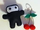 Ninja And Cherry Keychain