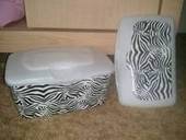 Zebra Print Wipes Containers