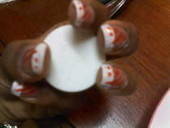 French Nail With Orange Decoration