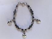 Heart Bicone & Hematite Bracelet