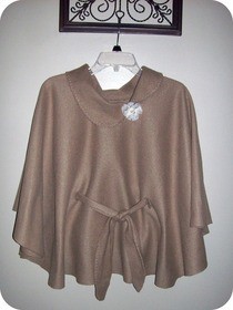 Easy No Sew Fleece Poncho.