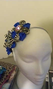 Purple And Zebra Print Fascinator.
