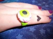 Eyeball, Zombie Heart, & Tim Burton Rings With Fimo