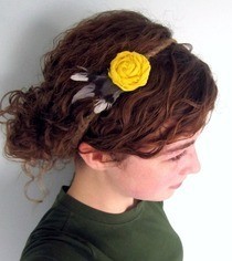 Rose And Feathers Headband