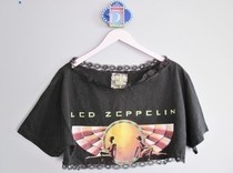 Cropped & Laced Band Shirt Shrugs