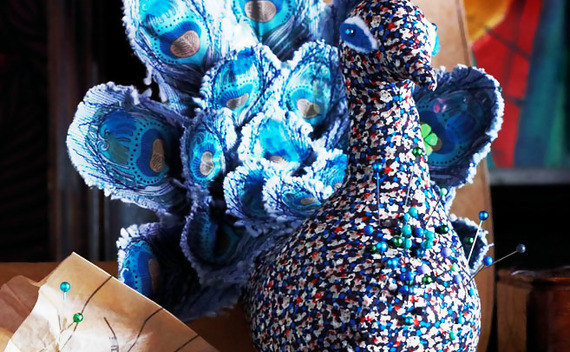 Liberty Peacock Pincushion