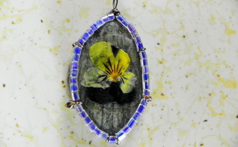 Flower Pressed Rock Pendant