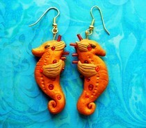 Gold Seahorse Earrings 