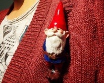 Plaster Gnome Brooch