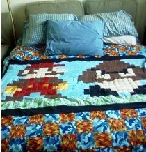 Mario And Goomba Video Game Quilt