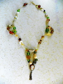 Beaded Cameo Necklace