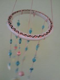 Pink Dolphin Beaded Mobile