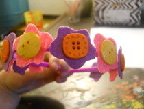 Felt Flower Headband With Ribbon