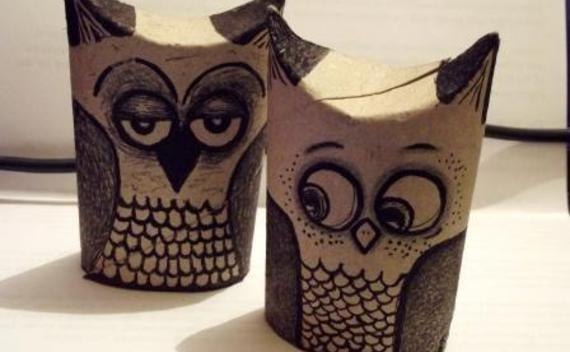 Toilet Paper Roll Owls