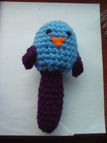 Crochet Bird Baby Rattle