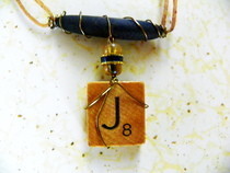 Wire Wrapped Scrabble Tile Necklace