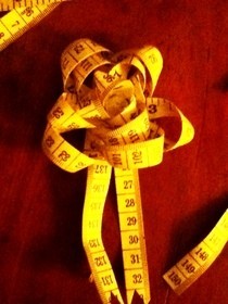 Tape Measure Rosette Brooch