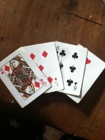 Playing Cards Brooch.