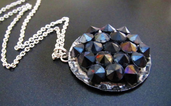 "Studded" Rhinestone Bottlecap Pendant