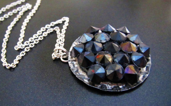 "Studded" Rhinestone Bottlecap Pendant