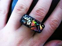 Iridescent Cd Modern Clay Ring