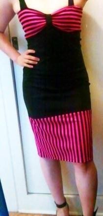Pink And Black Rockabilly Dress