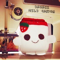 Kawaii Strawberry Milk Carton Plushie