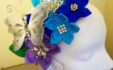 Colourful Head Piece With Butterflies.