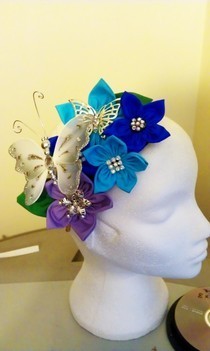 Colourful Head Piece With Butterflies.