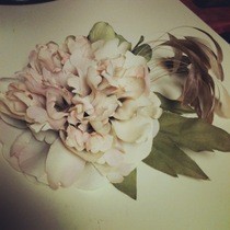 Vintage Inspired Flower Feather Hair Accessory