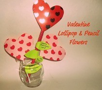 Valentine Lollipop And Pencil Flowers